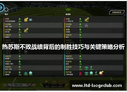 热苏斯不败战绩背后的制胜技巧与关键策略分析