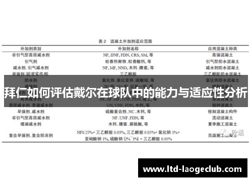 拜仁如何评估戴尔在球队中的能力与适应性分析 拜仁如何评估戴尔在球队中的能力与适应性分析